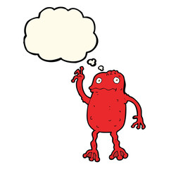 cartoon poisonous frog with thought bubble