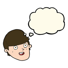 cartoon man with big chin with thought bubble