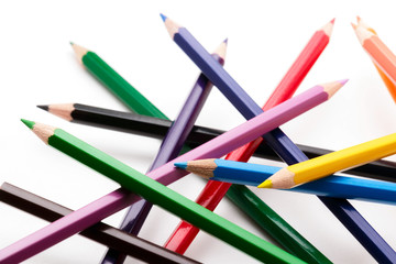 Naklejka premium Group of colored pencils