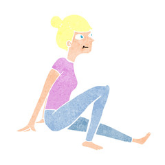 cartoon woman sitting