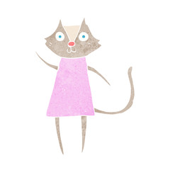 cute cartoon cat waving