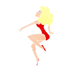 cartoon dancing woman