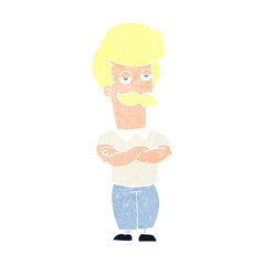 cartoon mustache muscle man