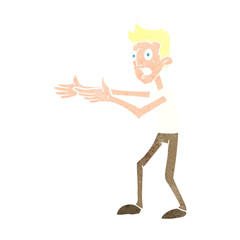 cartoon man desperately explaining