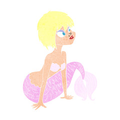 cartoon pretty mermaid