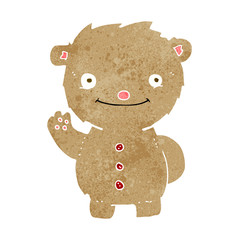 cartoon waving teddy bear