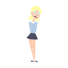 cartoon happy woman