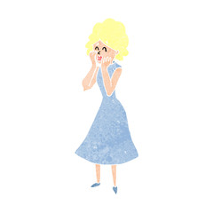 cartoon worried woman