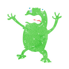 cartoon frightened frog