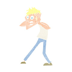 cartoon man panicking
