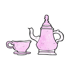cartoon coffee pot and cup