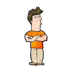 cartoon man with folded arms