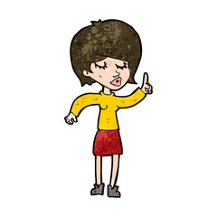 cartoon woman with idea