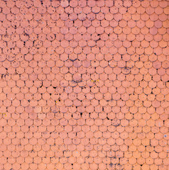 red shingles at a roof