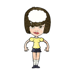 cartoon woman with idea