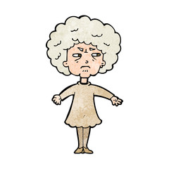 cartoon bitter old woman