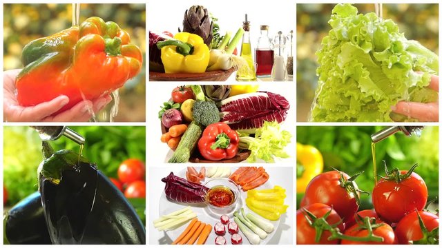 delicious vegetables collage