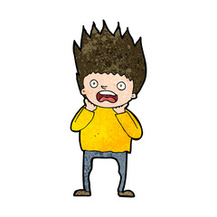 cartoon man panicking