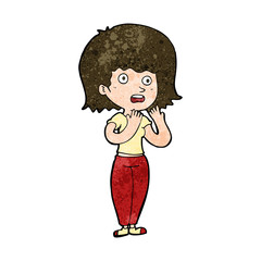 cartoon shocked woman