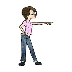cartoon woman pointing