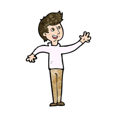 cartoon man waving