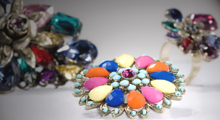 colored stone brooch