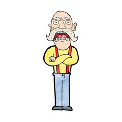 cartoon shocked old man
