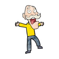 cartoon shocked old man