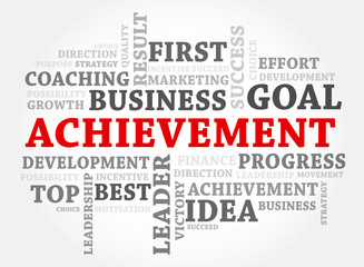 Achievement words concept, Business concept