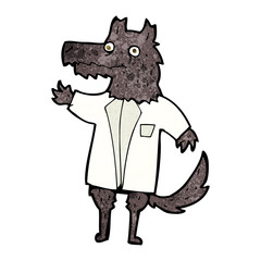 cartoon wolf businessman