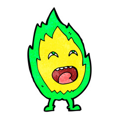 cartoon flame character