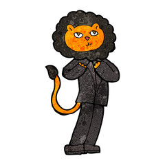 cartoon lion businessman