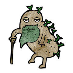 cartoon old potato
