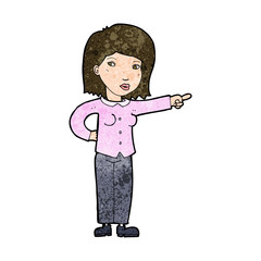 cartoon woman pointing