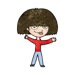 cartoon smug woman