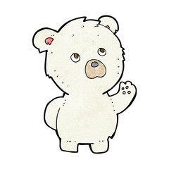 cartoon waving polar bear