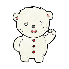 cartoon unhappy polar teddy bear