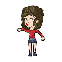 cartoon woman playing it cool