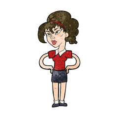 cartoon woman with hands on hips