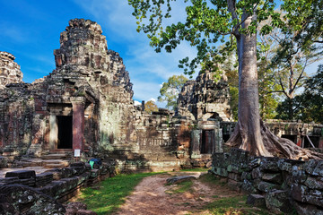 Ancient buddhist khmer temple in Angkor Wat complex
