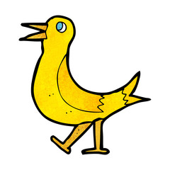 cartoon walking bird
