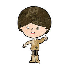cartoon unhappy boy