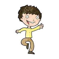 cartoon excited boy