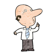 cartoon bald man asking question