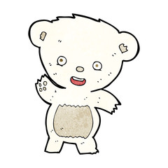 cartoon waving polar bear