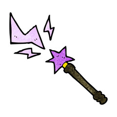 cartoon magic wand casting spell