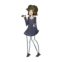 cartoon pretty woman in dress
