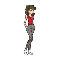 cartoon pretty woman