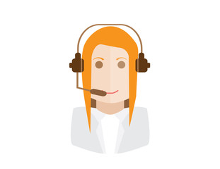 Support assistant flat design. Customer service. Vector illustration call center