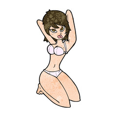cartoon sexy woman posing